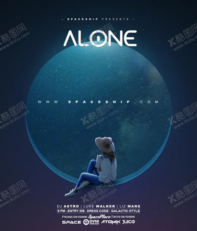 编号：33409501282137547894【酷图网】源文件下载-中秋酒吧月亮高端简约海报