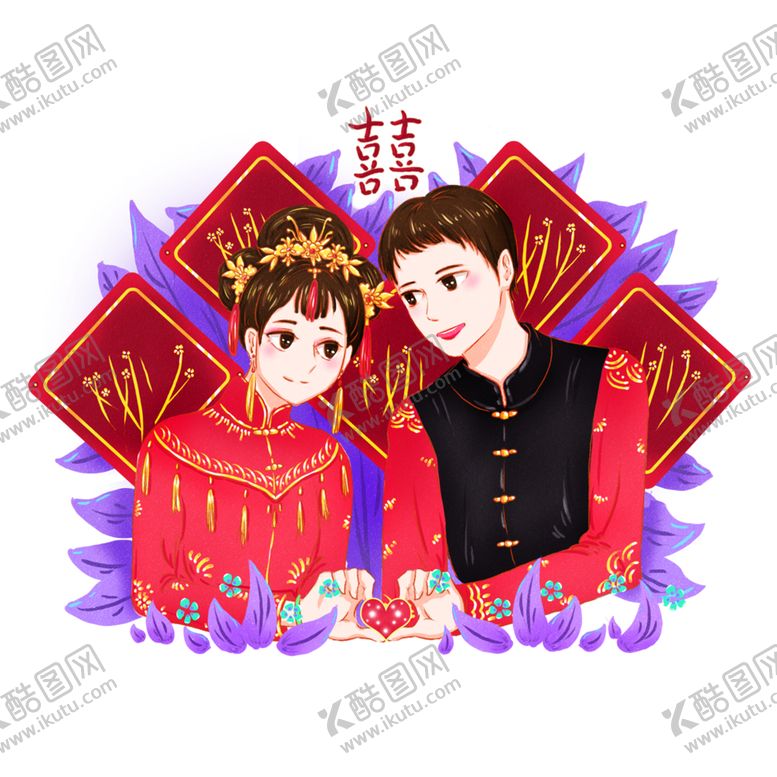 编号：52697307141115312484【酷图网】源文件下载-新郎新娘