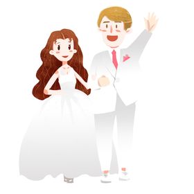 简约卡通婚礼人物