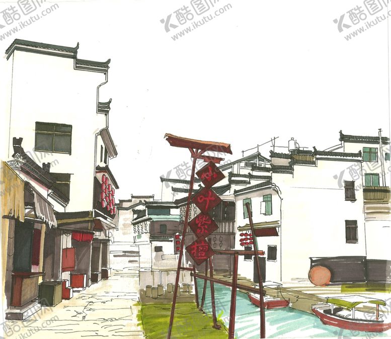 编号：53396810111235314282【酷图网】源文件下载-油画手绘古建筑