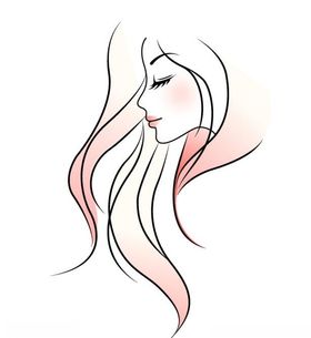 线条卡通女孩美女图片