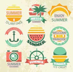 夏日元素图标集合