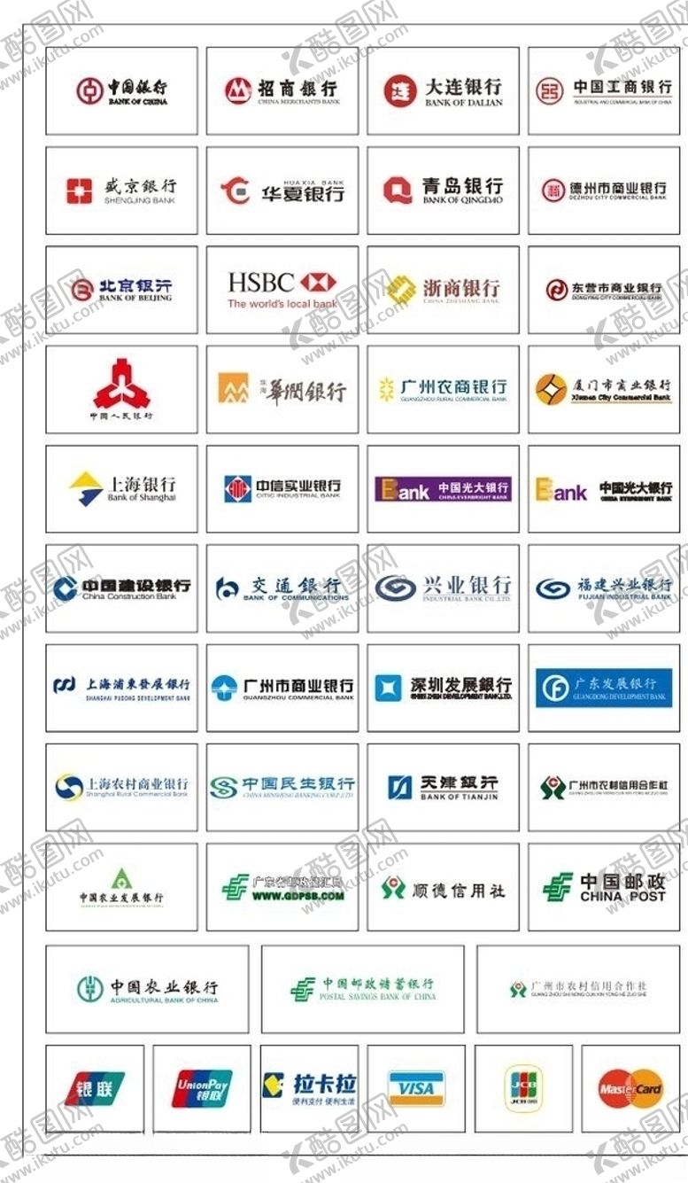 编号：78584410311652368763【酷图网】源文件下载-各大银行logo银行标识