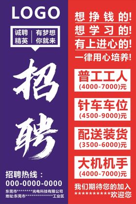 企业招聘海报宣传海报KT板招工