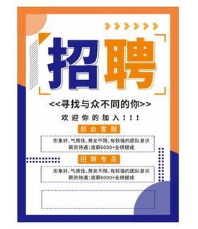 招聘海报展架公司商场饭店