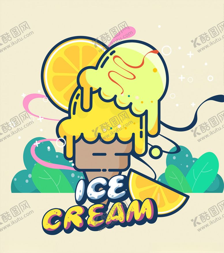 编号：78087109251414156853【酷图网】源文件下载-卡通夏季冰淇淋