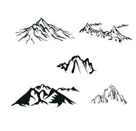 山峰高山矢量图风景建筑风景装饰画