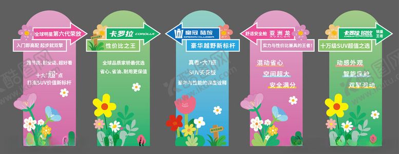 编号：53868905241752352086【酷图网】源文件下载-多彩花卉指示牌