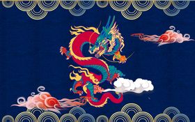 中国风国潮背景插图传统素材板绘画花鸟