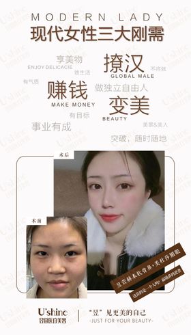 医美整形医院案例对比海报