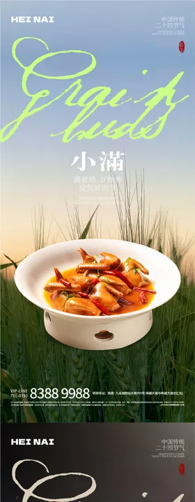 二十四节气小满意境海报