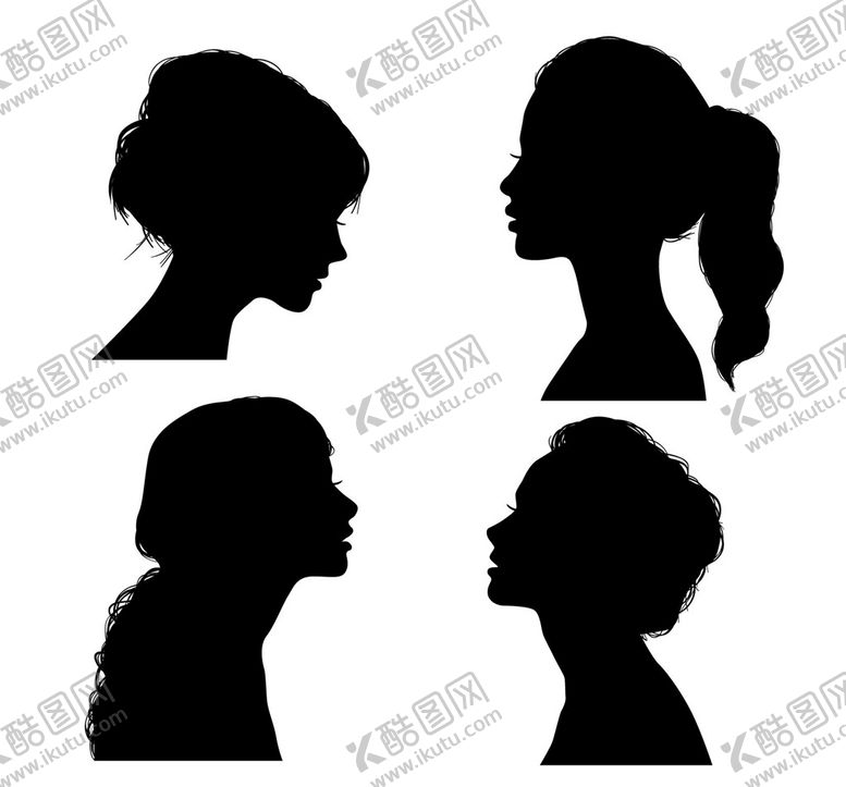 编号：14069209241210096027【酷图网】源文件下载-可爱女孩剪影