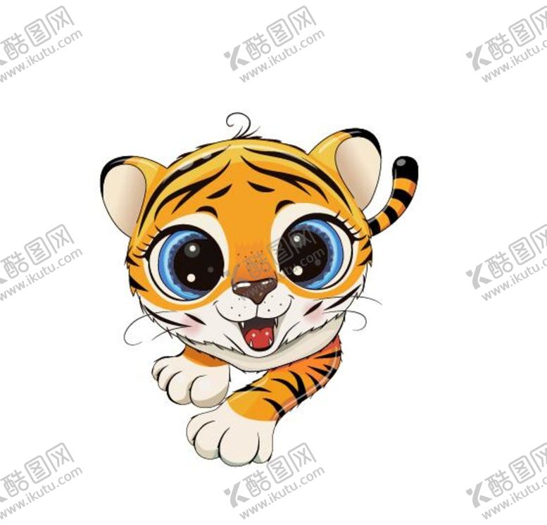 编号：32918609290155366790【酷图网】源文件下载-卡通老虎可爱大眼萌