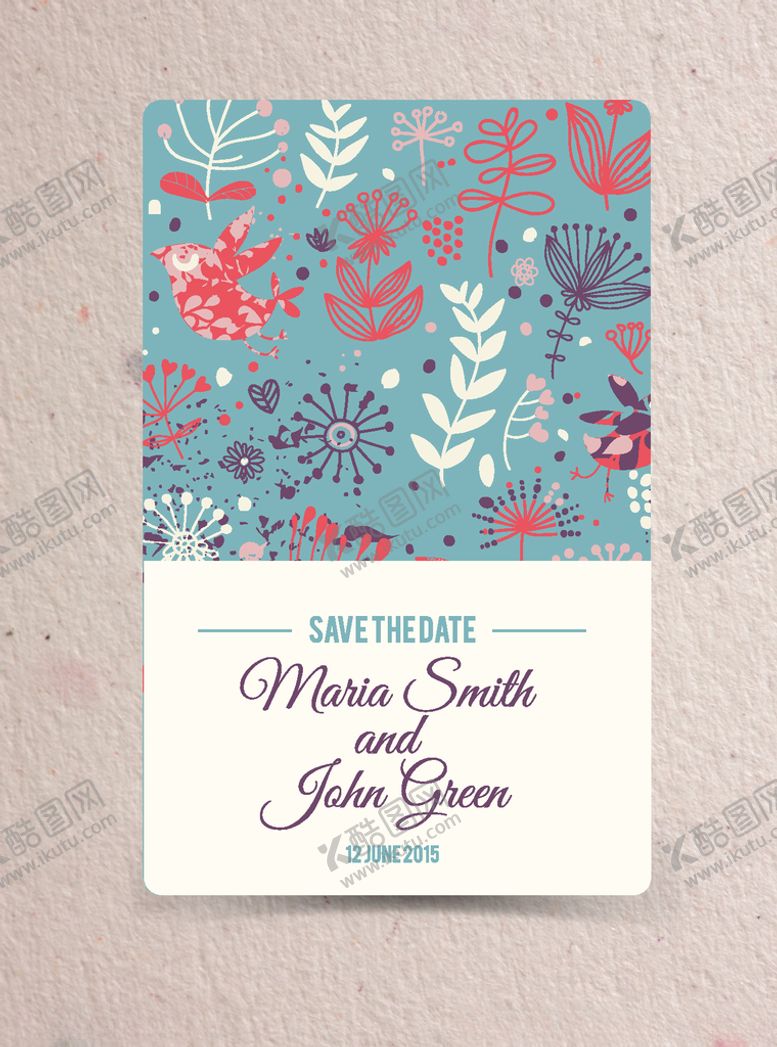 编号：24505410081628499910【酷图网】源文件下载-花草无缝背景海报