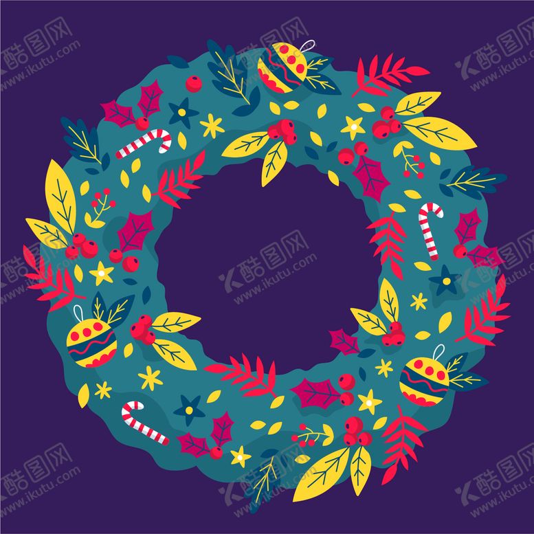 编号：46135709250221376580【酷图网】源文件下载-圣诞节花环