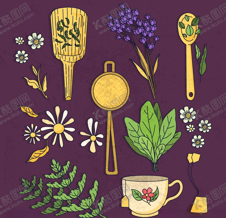 编号：70601510070400184751【酷图网】源文件下载-创意花卉和花茶