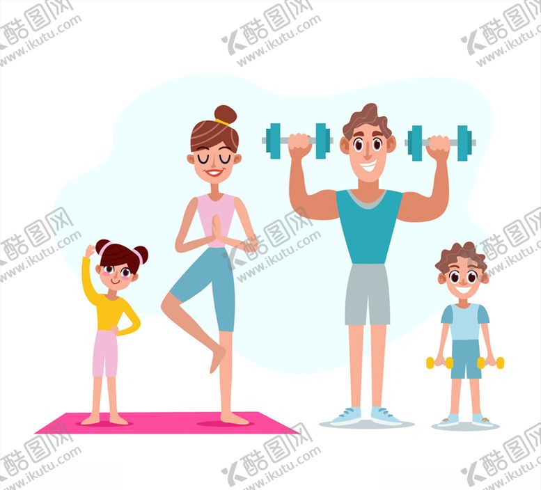 编号：70087109121224085545【酷图网】源文件下载-一家人运动