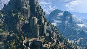 彩色动漫城堡插画风景