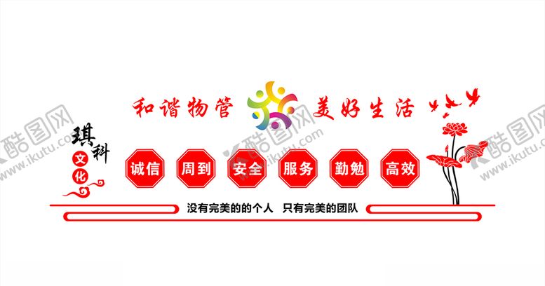 编号：12596610080533552020【酷图网】源文件下载-琪科传媒文化墙和谐物管美好