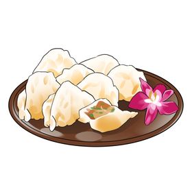 手绘饺子素材