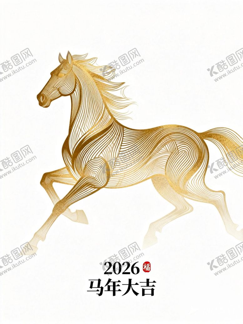 编号：60053204142106262706【酷图网】源文件下载-2024龙年金色奔腾骏马图