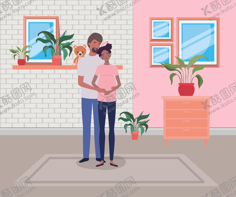 编号：31531509180410167070【酷图网】源文件下载-人物夫妻生活插画