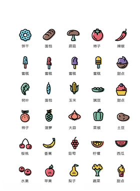 美食图标食品图标餐饮图标