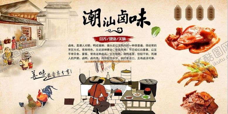 编号：57995710312214148816【酷图网】源文件下载-潮汕卤味背景墙PSD模板下载
