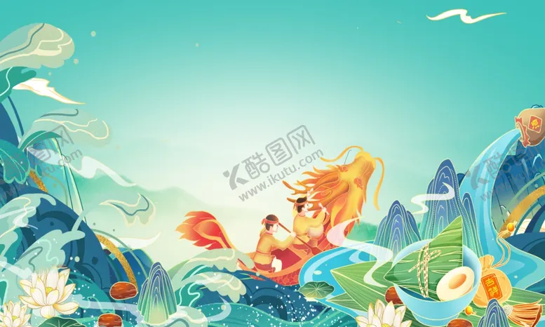 编号：37188004171457178084【酷图网】源文件下载-端午节龙舟背景