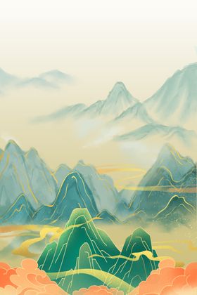 山水风景插画插图