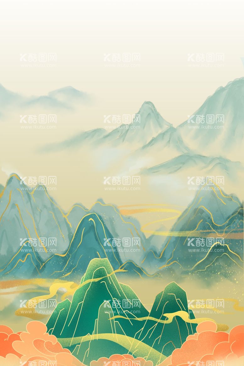 编号：40179512210537359807【酷图网】源文件下载-山水风景插画插图