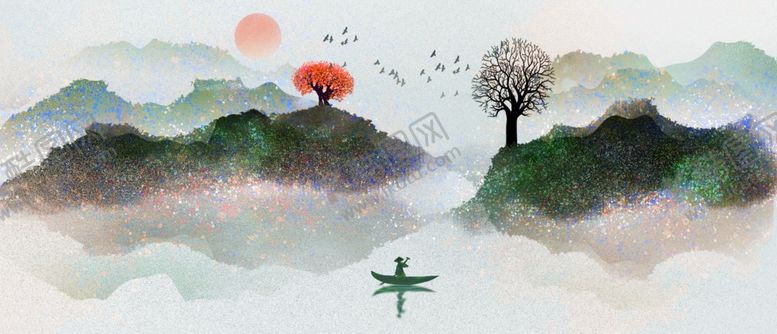 编号：79087906170438569412【酷图网】源文件下载-意境水墨山水