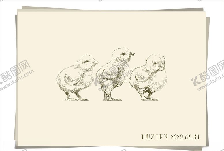 编号：89115010090928155362【酷图网】源文件下载-小雏鸡素描画