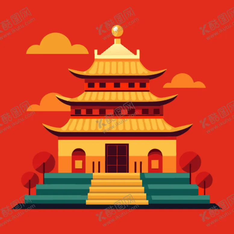 编号：59985901122231019560【酷图网】源文件下载-中国风古建筑插图