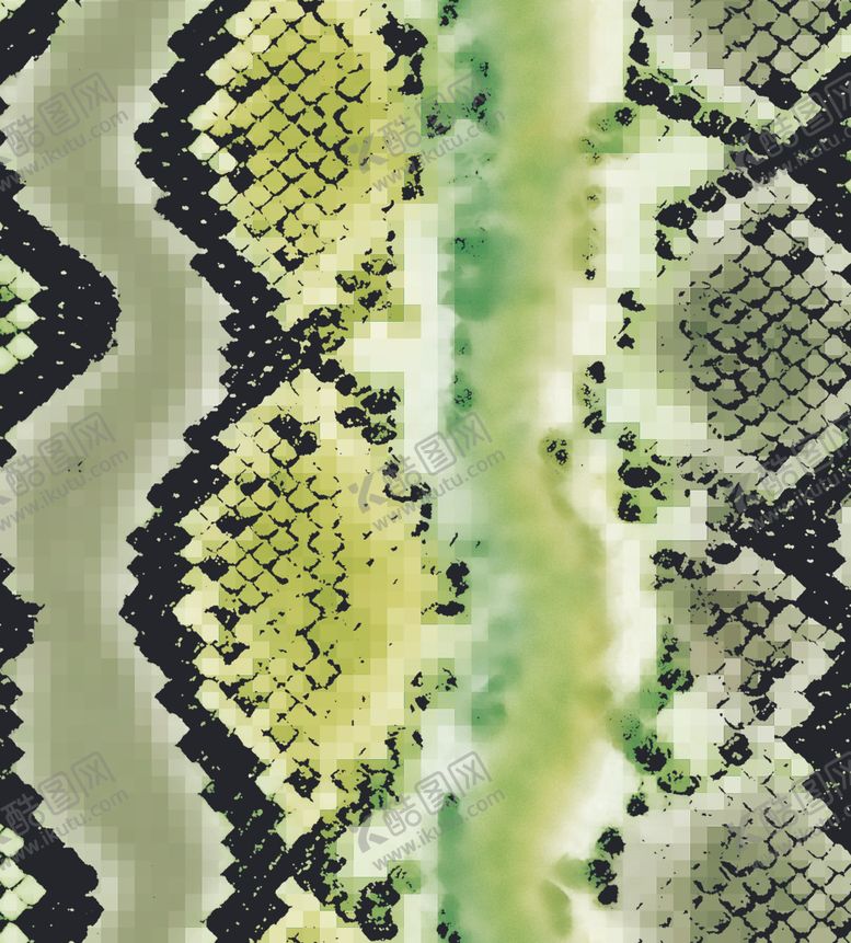 编号：59479206170425132931【酷图网】源文件下载-绿蛇马赛克回位图蟒蛇纹