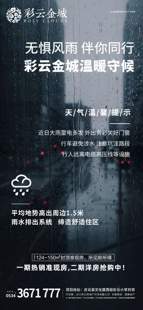 暴雨预警海报