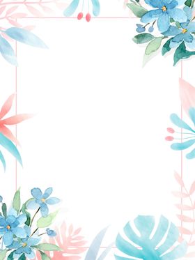 水彩矢量手绘插画植物花卉