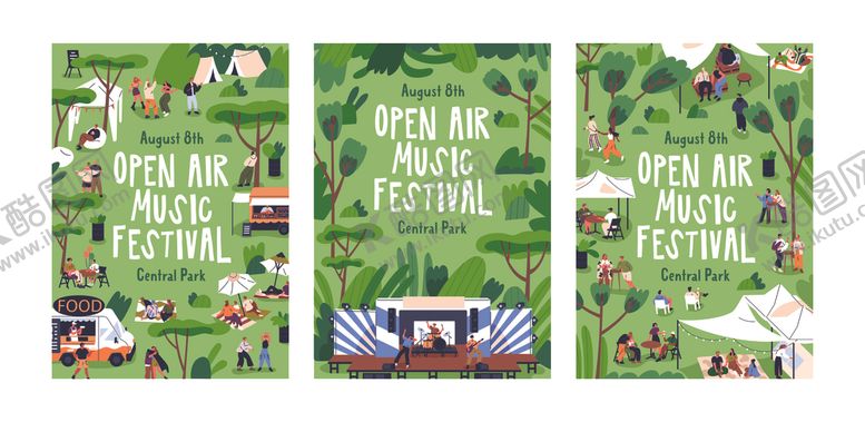 编号：44475909141411398699【酷图网】源文件下载-绿色森林动物派对海报