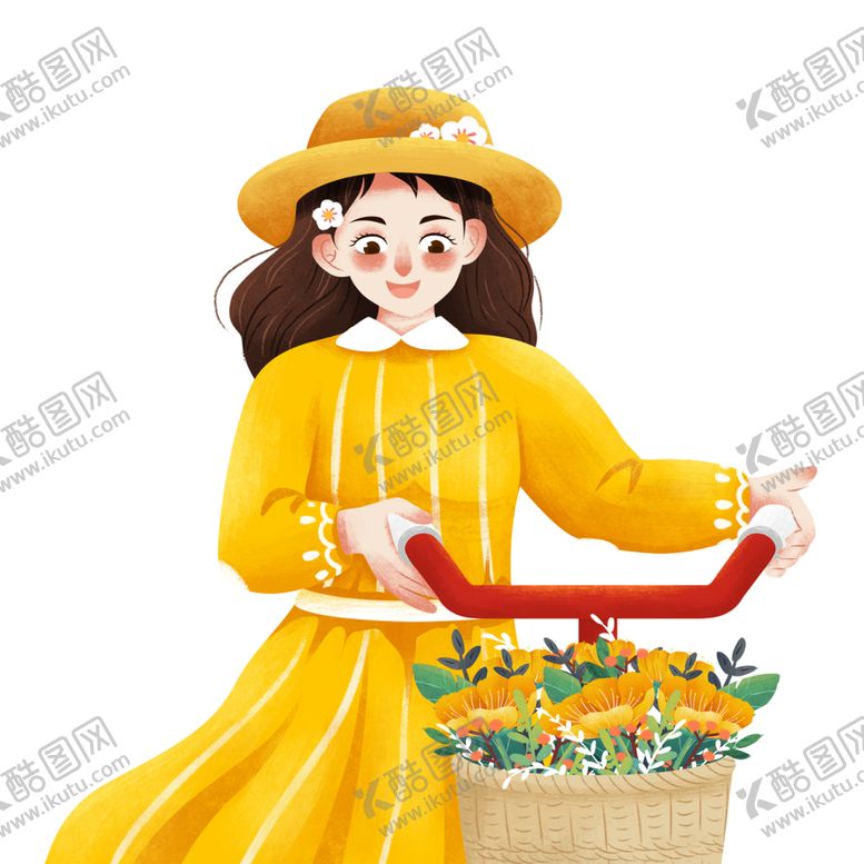 编号：53414401270752507025【酷图网】源文件下载-推车春游的女孩