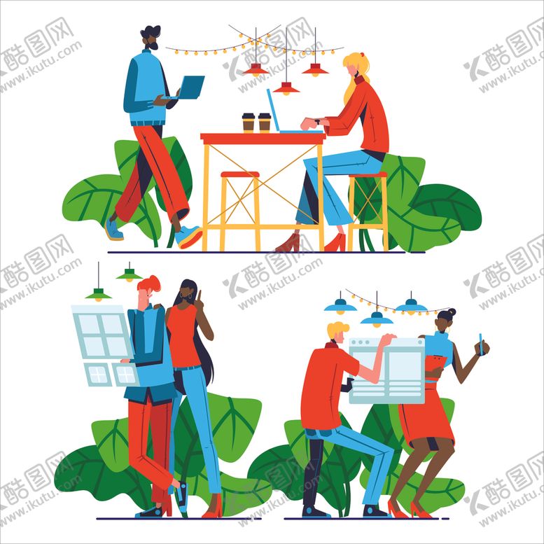 编号：12100205061750318212【酷图网】源文件下载-商务人物插画