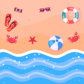 海滩顶视图报背景夏日风景边