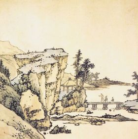 水墨画山中国中国元素