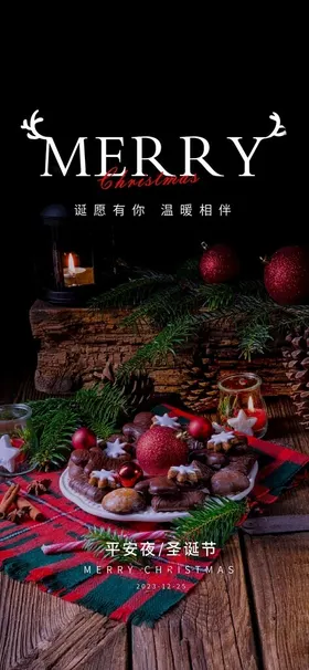 圣诞节海报快乐快乐装饰活动