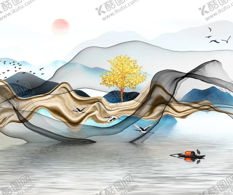 编号：79245210172249339868【酷图网】源文件下载-创意意境山水装饰画