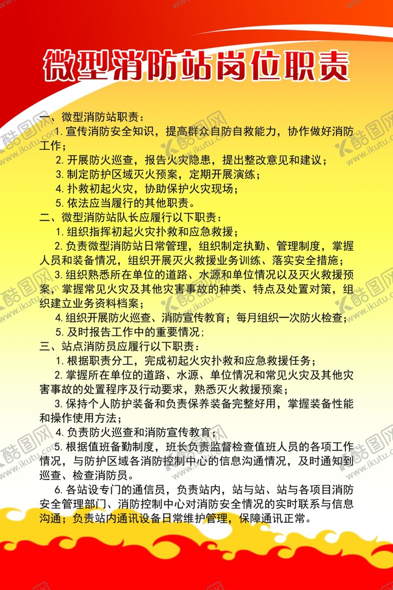编号：13600110050231474542【酷图网】源文件下载-微型消防站岗位职责