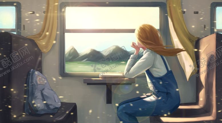 编号：55857710192352307560【酷图网】源文件下载-火车上的女孩
