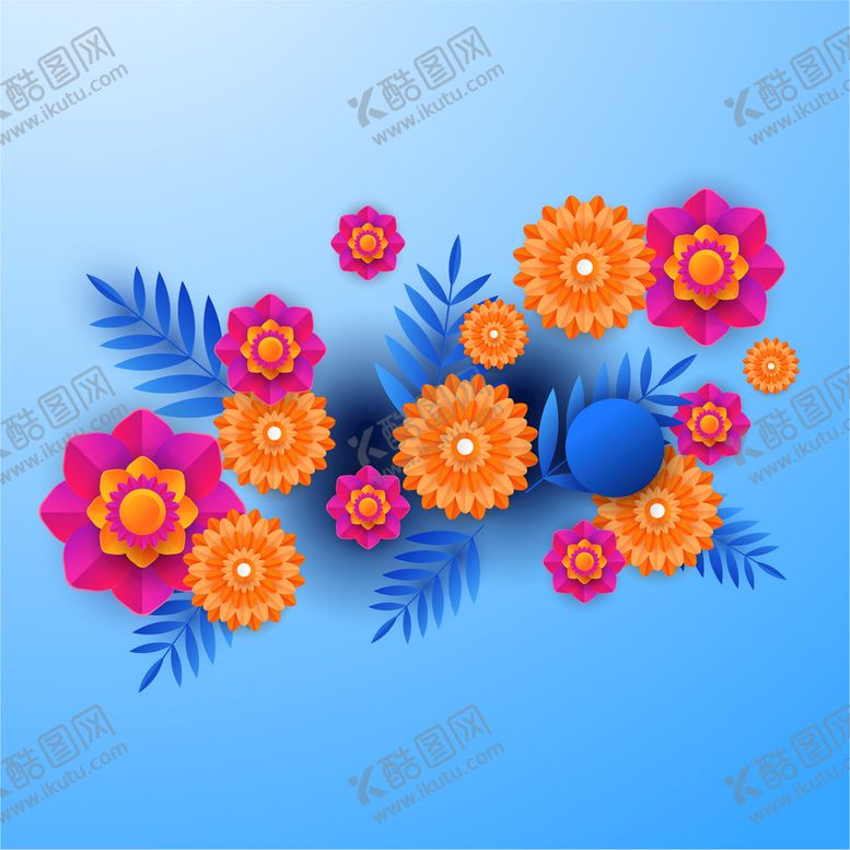 编号：55503601250452341072【酷图网】源文件下载-纸质花朵背景 