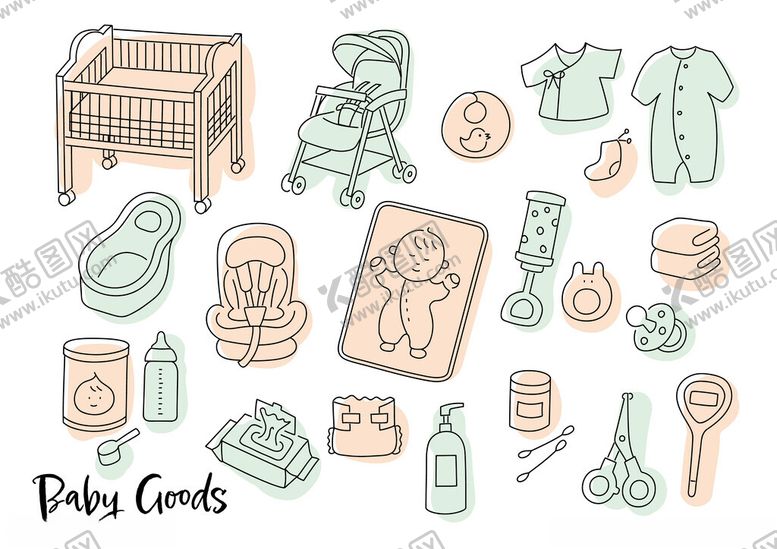 编号：89017111021040039297【酷图网】源文件下载-婴儿用品集合