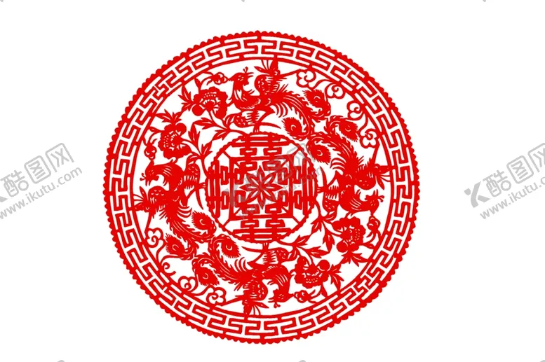 编号：77651806252114325675【酷图网】源文件下载-凤凰剪纸
