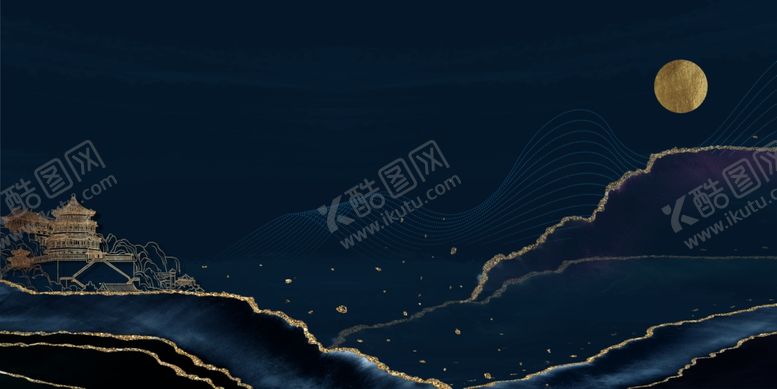 编号：33720110041212427993【酷图网】源文件下载-鎏金山水